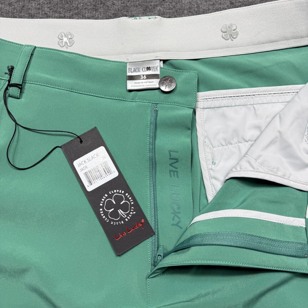 Black Clover Pants Mens‎ 36x31 Jade Green Jack Slack Performance Golf Chino NWT - Picture 5 of 11